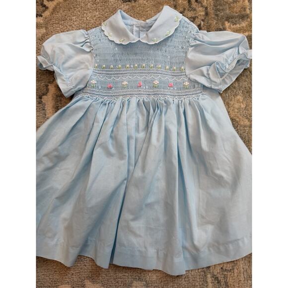 Baby togs Other - Baby Togs Blue Hand Smocked Baby Girl Dress 18 Months